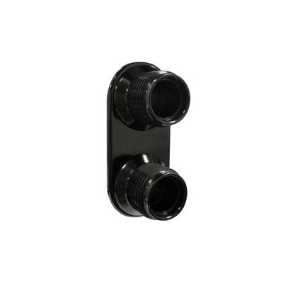 Vintage Air - Streamline Black Anodized Aluminum 2-Way Bulkhead Plate for AC 8-10 Male O-Ring
