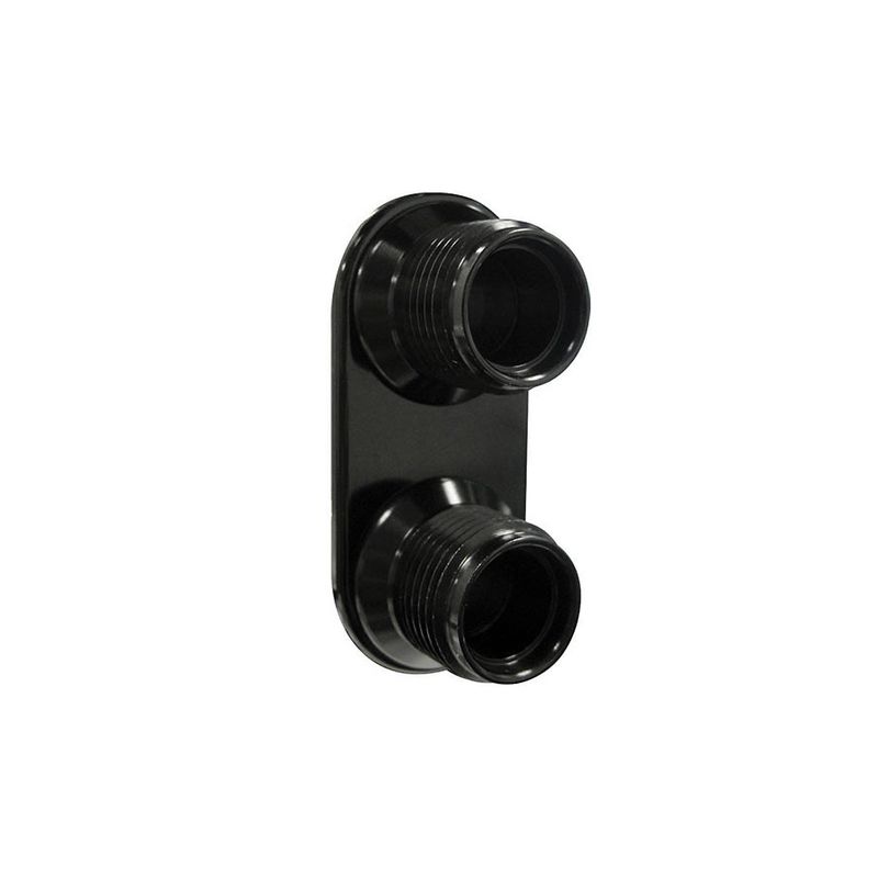 Vintage Air - Streamline Black Anodized Aluminum 2-Way Bulkhead Plate for AC 8-10 Male O-Ring