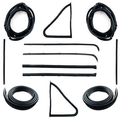 HOLDEN EJ EH FRONT DOOR BELTS, SEALS, 1/4 VENT, UPRIGHT PILLARS & BAILEY CHANNELS SET