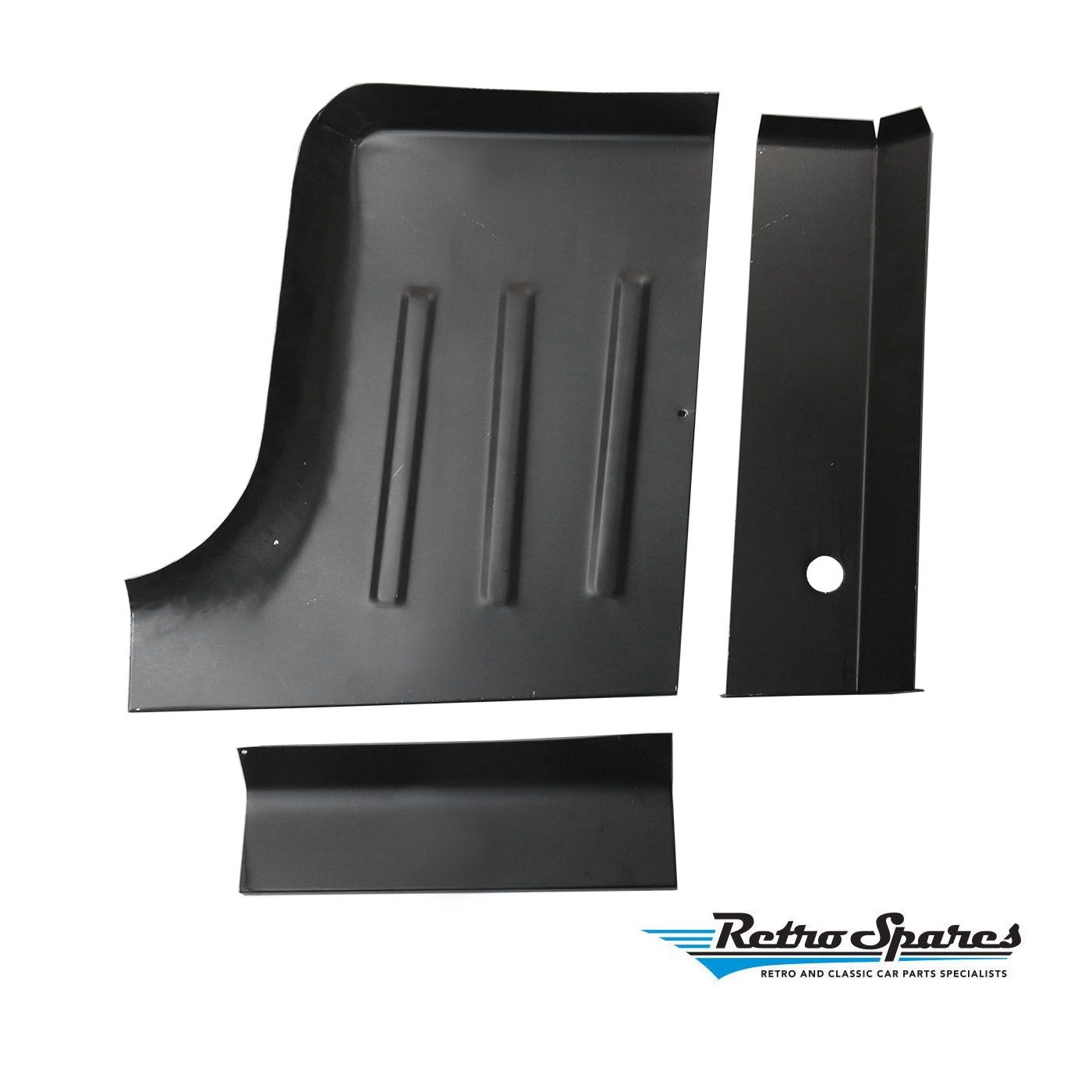 RIGHT FLOOR 3 PIECE RUST PANELS FOR TOYOTA LATE MODEL HJ & FJ 40/45