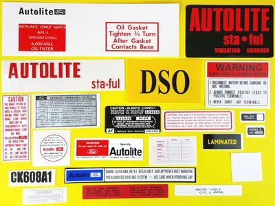 FORD XY ENGINE BAY DECAL KIT CONCOURSE