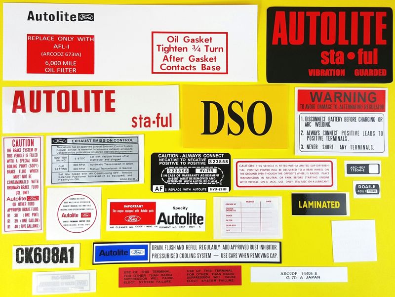 FORD XY ENGINE BAY DECAL KIT CONCOURSE