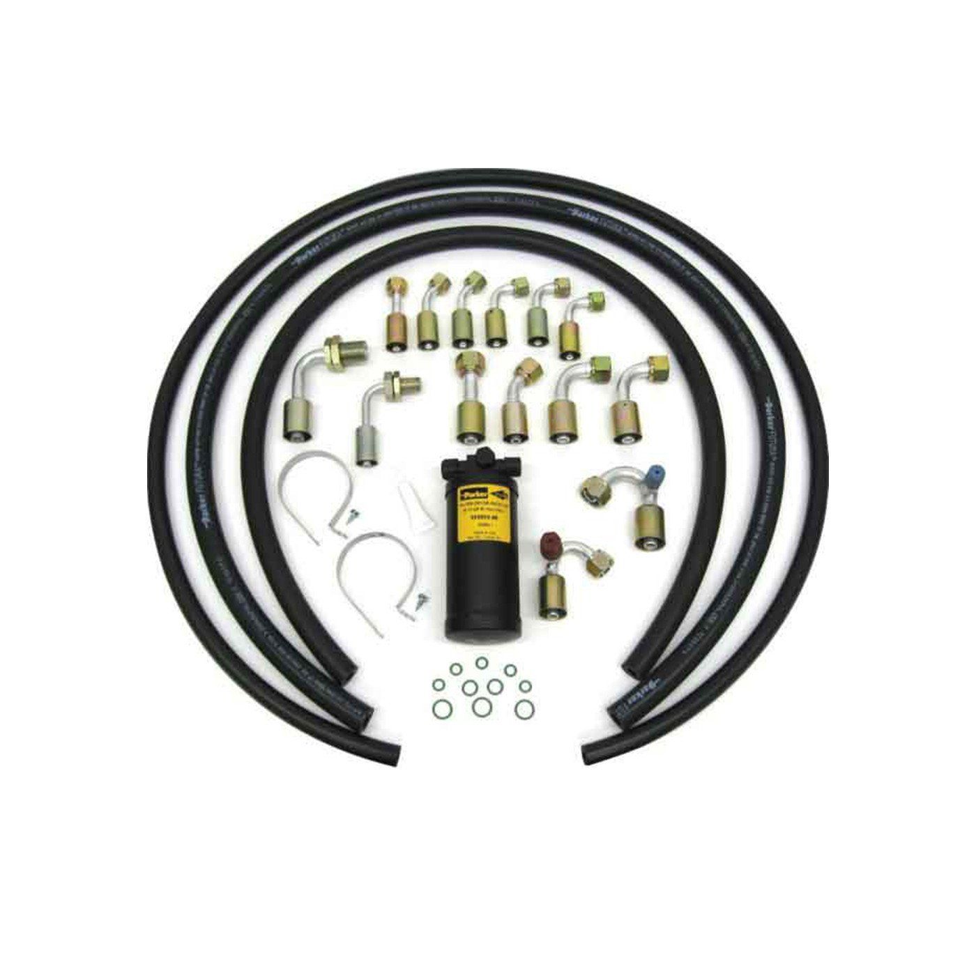 Vintage Air - Beadlock 14-Fitting Extended Length Refrigerant Hose Kit with Dryer for 134a