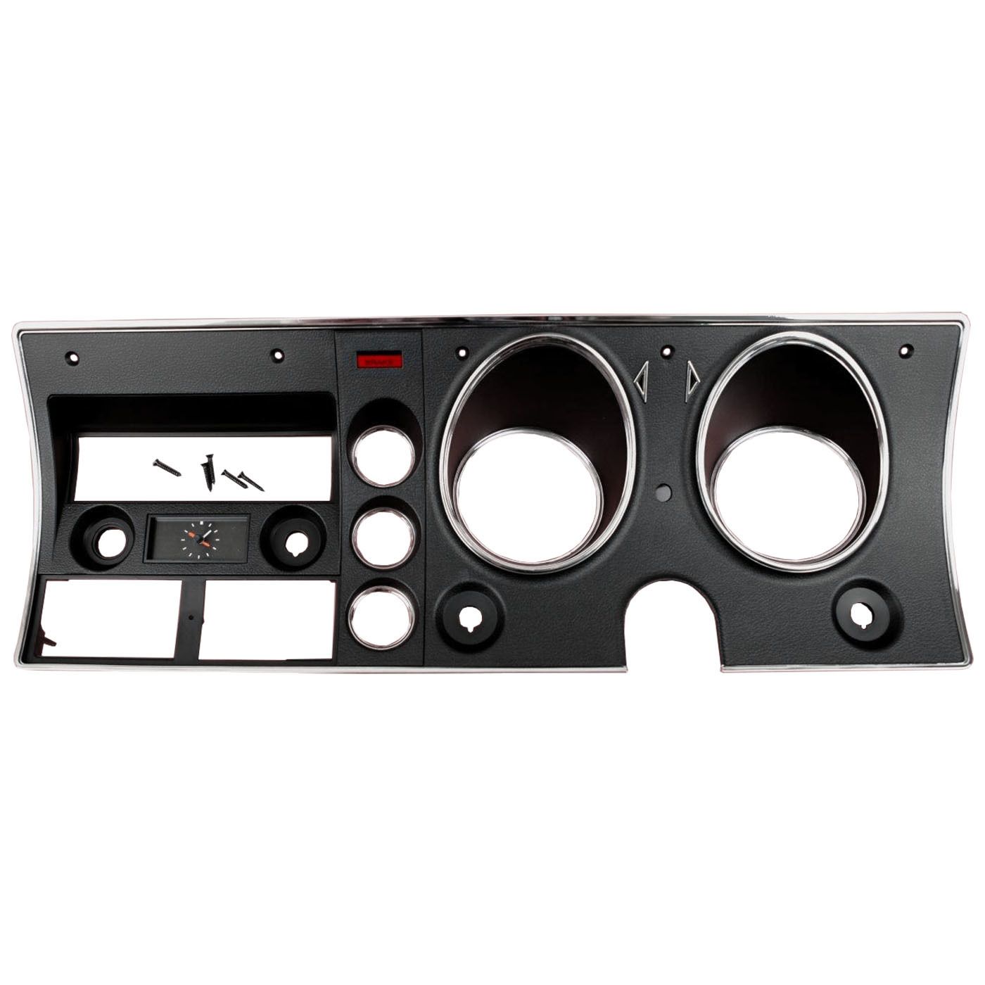 FORD XY GS BLACK DASH FACIA WITH DUMMY CLOCK AND DASH FACIA SCREWS