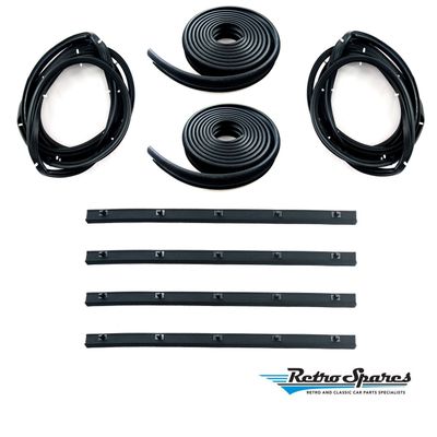 HOLDEN HK HT HG UTE FRONT DOOR BELTS, SEALS & BAILEY CHANNELS SET