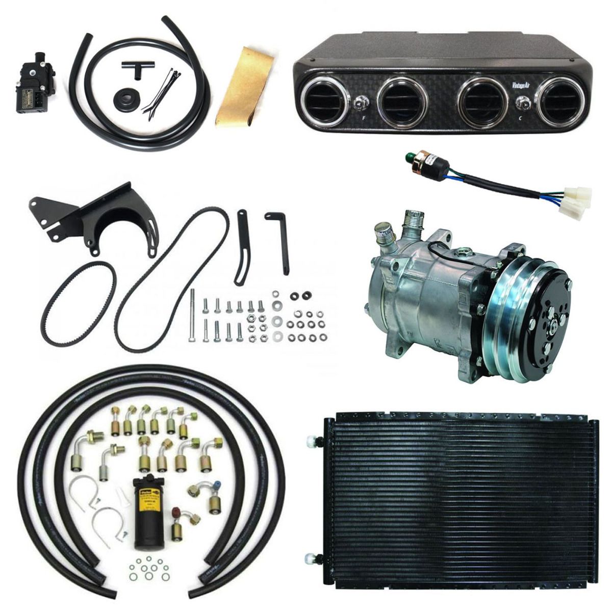 FORD FALCON (XK XL XM XP) VINTAGE AIR HERITAGE TURNED BLACK EVAP COOL ONLY COMPLETE A/C SYSTEM