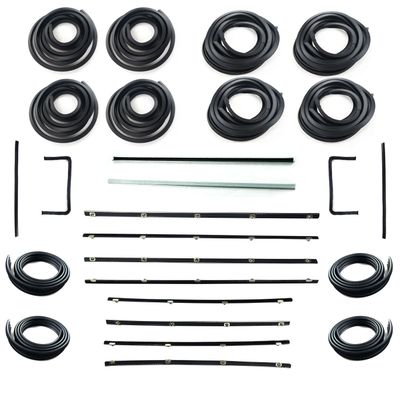 HOLDEN FB EK SEDAN DOOR SEALS, BELTS, 1/4 VENT, UPRIGHT PILLAR & BAILEY CHANNELS SET