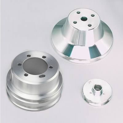 CHRYSLER MOPAR DODGE SMALL BLOCK 318, 340, 360 1970+ PULLEY SET 1+2 GROOVE WATER PUMP CRANK & ALT - 6 BOLT 70 +