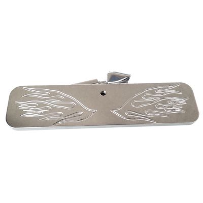 STAINLESS INTERIOR REAR VIEW VISION MIRROR FIRE FLAME WINGS WITH FITTINGS