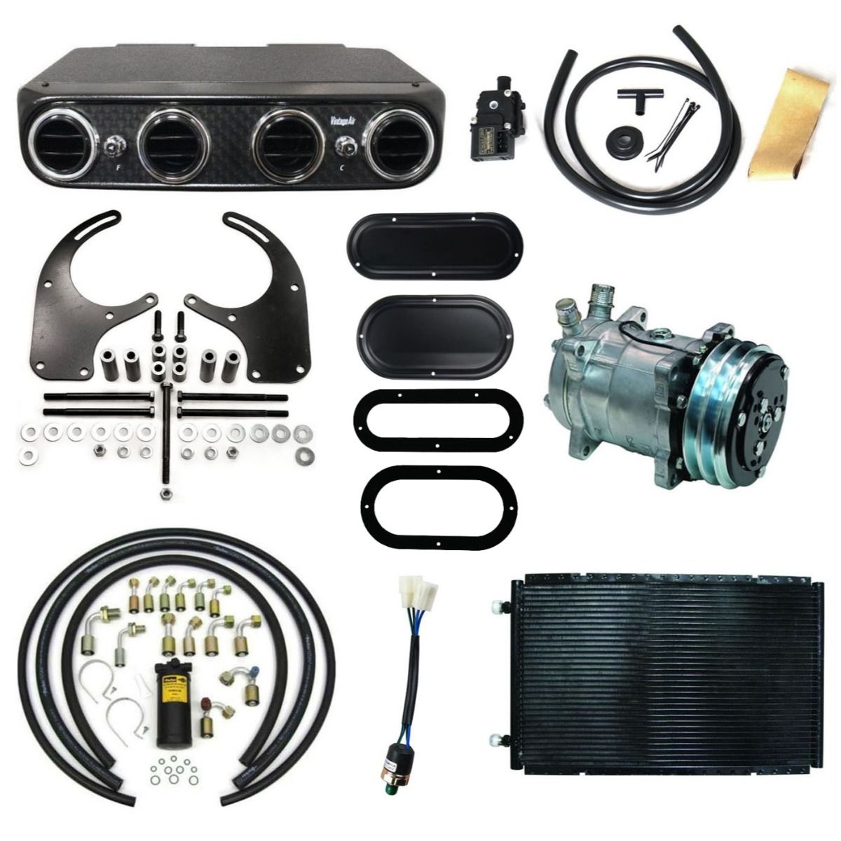 HOLDEN HK-HT-HG VINTAGE AIR PC HERITAGE TURNED BLACK EVAP COOL ONLY A/C SYSTEM COMPLETE