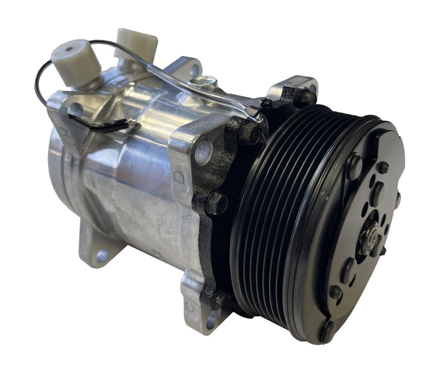 SANDEN SD 508 STYLE COMPRESSOR 7-GROOVE SERPENTINE PULLEY, PLAIN FINISH