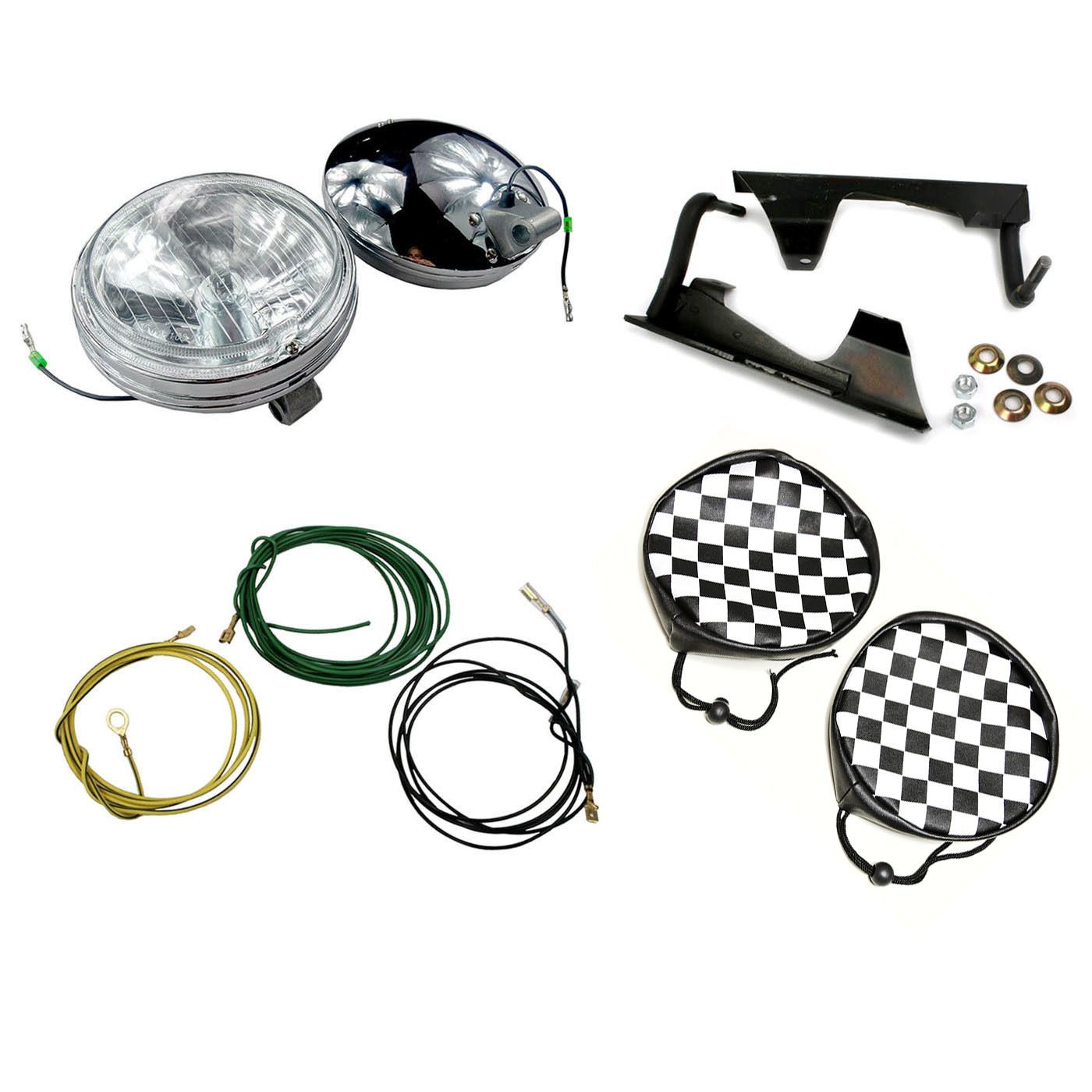 FORD XW DRIVING LIGHT KIT WITH CHECKERED COVERS
