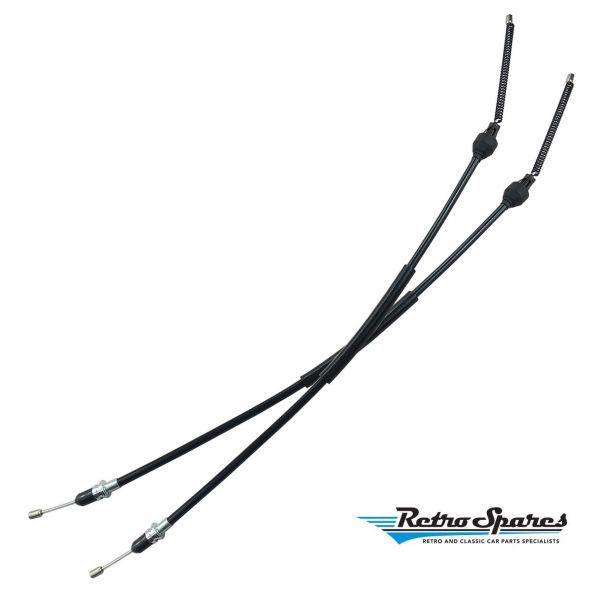 CHEVROLET 1971 C10 REAR HANDBRAKE CABLES PAIR LWB WITH COIL SPRINGS