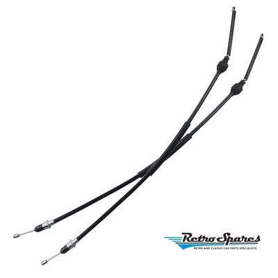 CHEVROLET 1971 C10 REAR HANDBRAKE CABLES PAIR LWB WITH COIL SPRINGS