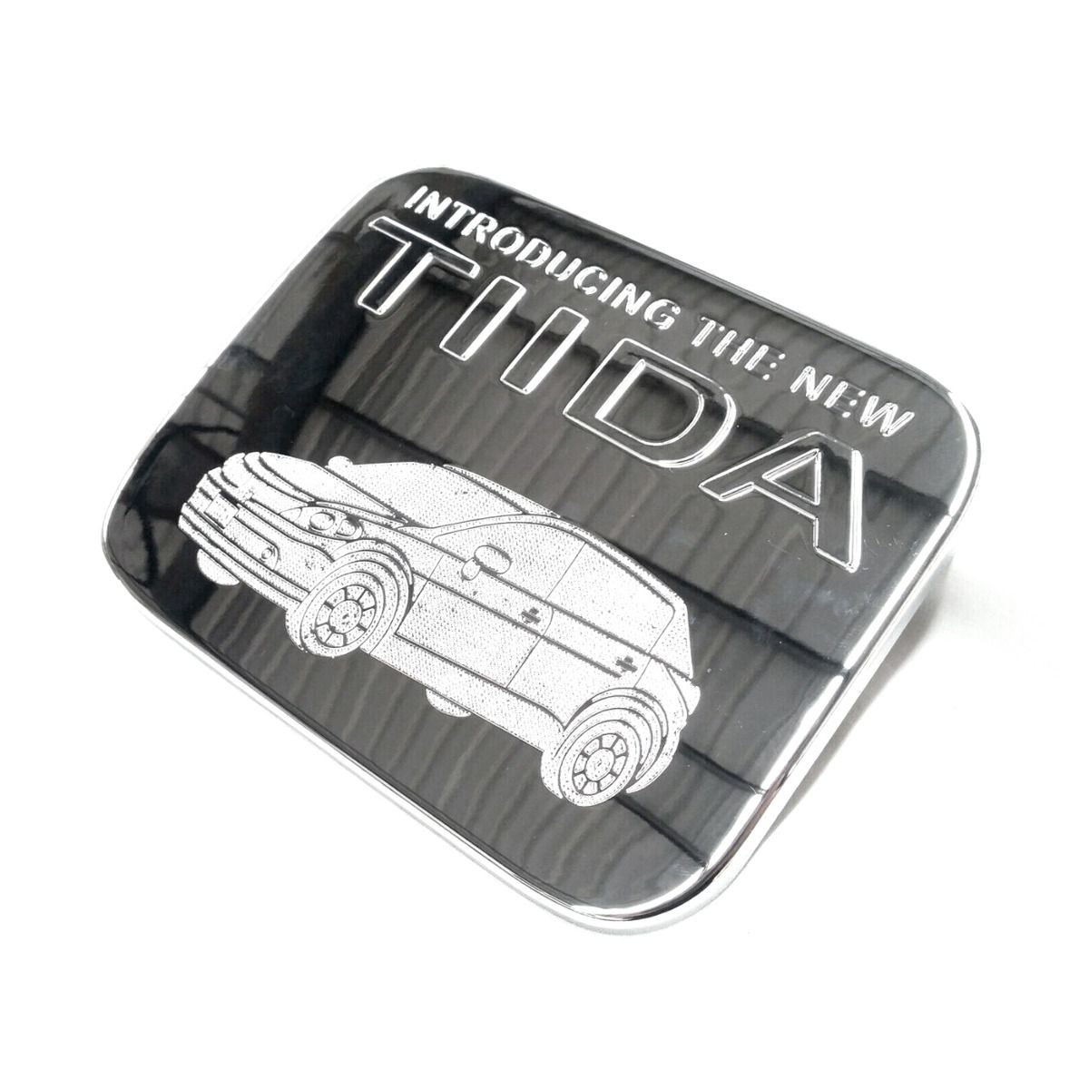 CHROME FUEL DOOR COVER FOR NISSAN TIIDA HATCH HATCHBACK 2004-2012