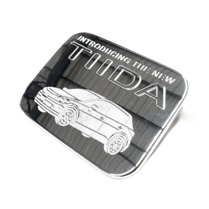 CHROME FUEL DOOR COVER FOR NISSAN TIIDA HATCH HATCHBACK 2004-2012