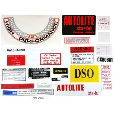 XW GT CONCOURSE ENGINE BAY DECAL KIT