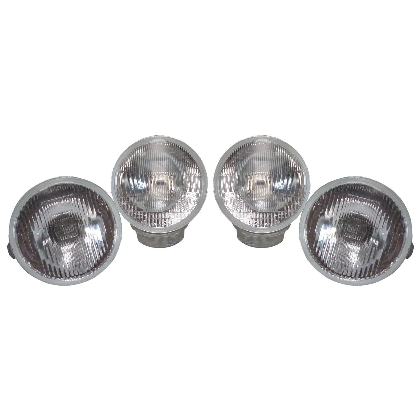 HEAD LIGHTS H4 H1 HIGH LOW BEAM 4 BULBS 5 3/4" FOR DATSUN NISSAN BLUEBIRD 510 1600 410 411 240C 260C