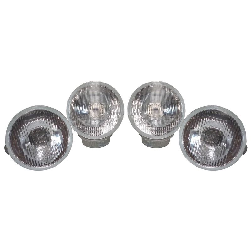 HEAD LIGHTS H4 H1 HIGH LOW BEAM 4 BULBS 5 3/4" FOR DATSUN NISSAN BLUEBIRD 510 1600 410 411 240C 260C