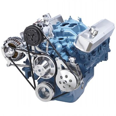 CHRYSLER MOPAR DODGE SMALL BLOCK 318, 340, 360 VEE BELT PULLEY, BRACKET KIT ALTERNATOR AIR CONDITIONING & POWER STEERING