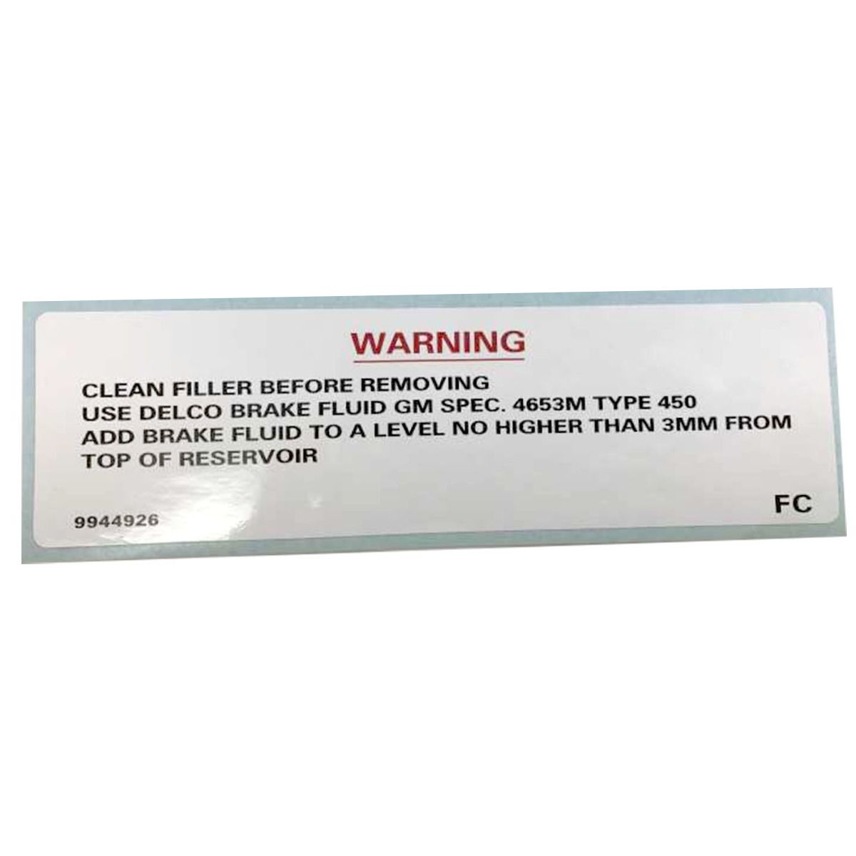 HOLDEN LX-UC TORANA &#039;CLEAN FILLER CAP&#039; BRAKE FLUID DECAL