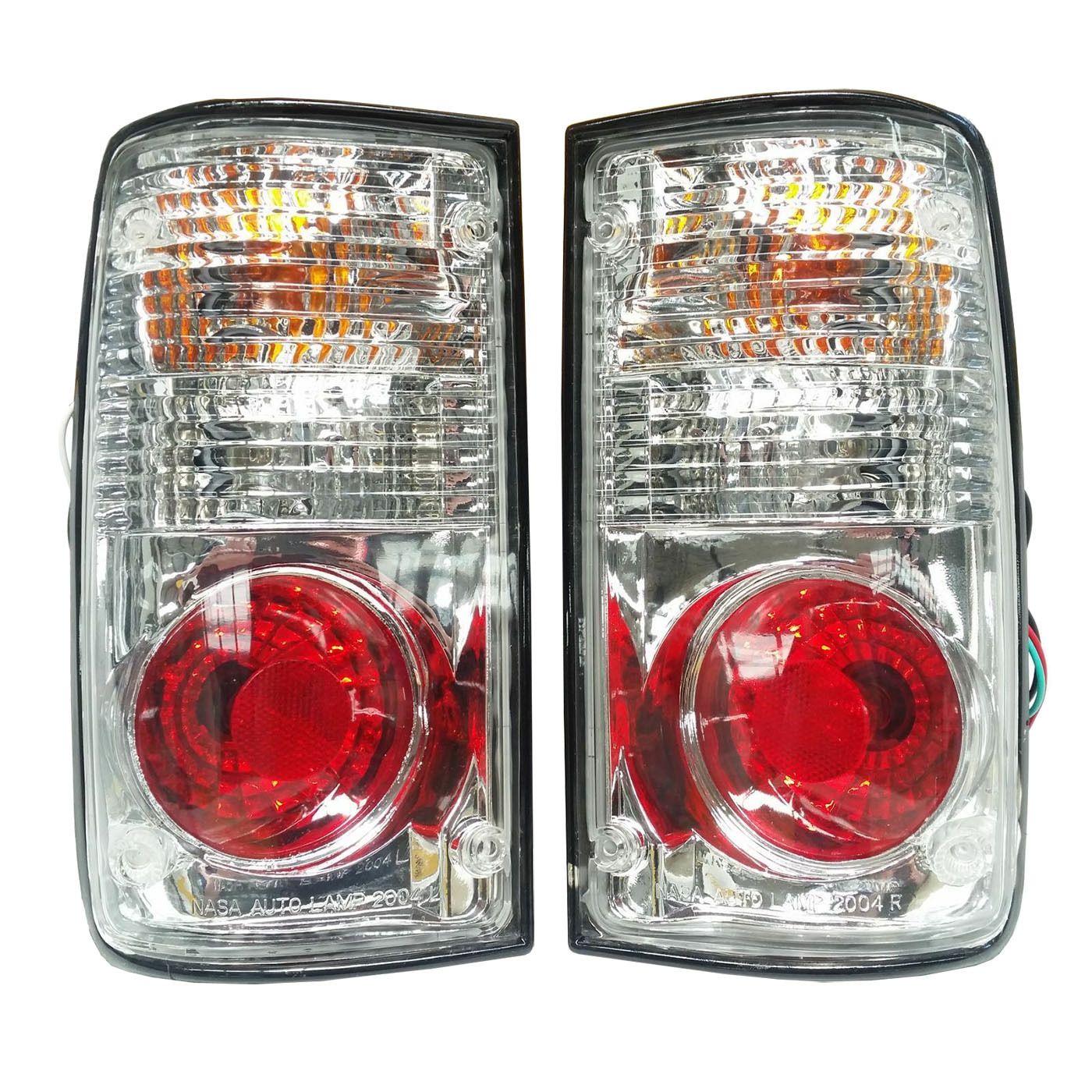 CLEAR LENS TAILLIGHTS BRAKE LAMPS PAIR FOR TOYOTA HILUX LN85 015 - COMPLETE WITH GLOBES