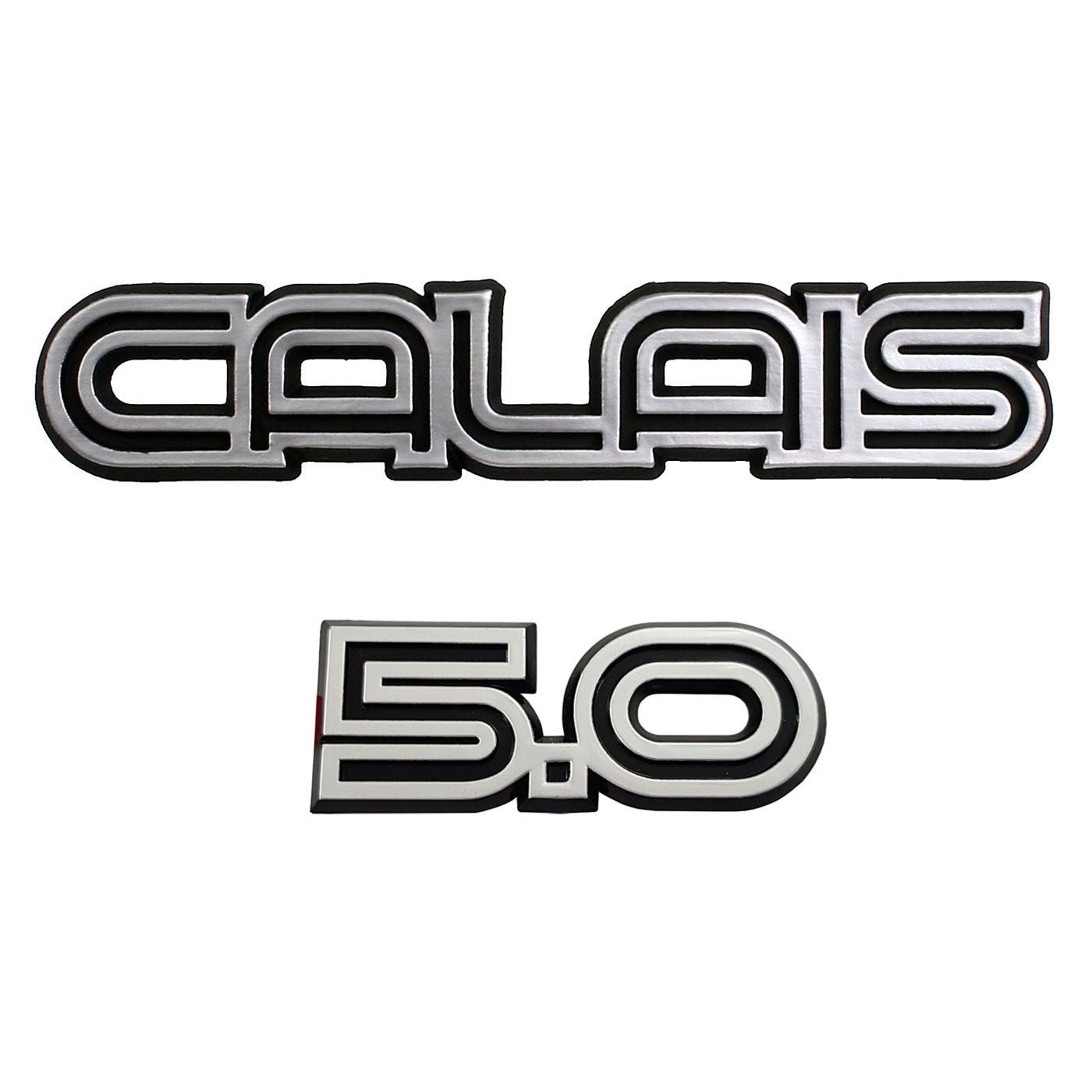 HOLDEN VK-VL CALAIS & 5.0 BOOT STRIP BADGE SET 2 PC