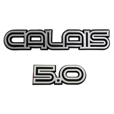 HOLDEN VK-VL CALAIS & 5.0 BOOT STRIP BADGE SET 2 PC