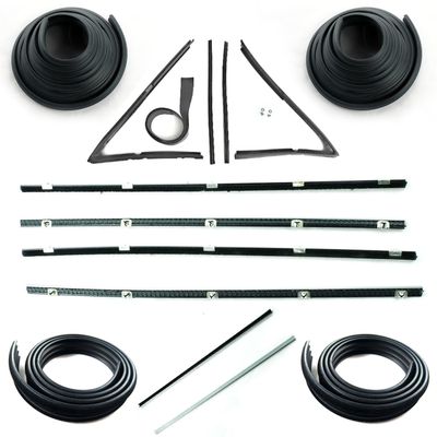HOLDEN FJ FRONT DOOR BELTS, SEALS, 1/4 VENT, PILLAR & BAILEY CHANNELS SET