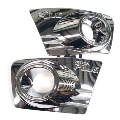 MITSUBISHI TRITON 2011-2015 CHROME FRONT FOG LIGHT LAMP SURROUNDS COVERS PAIR
