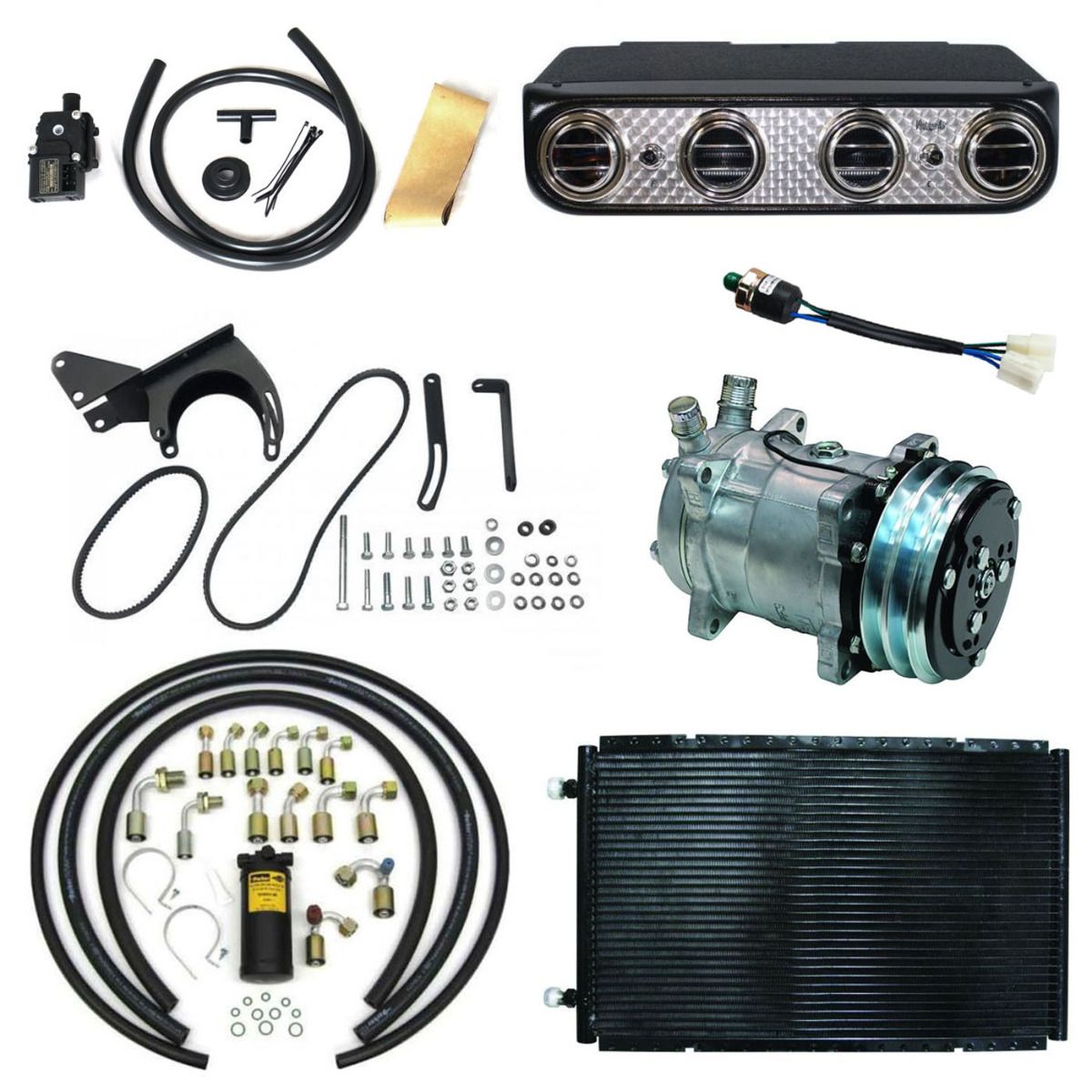 FORD FALCON (XK XL XM XP) VINTAGE AIR HERITAGE ENGINE TURNED EVAP COOL ONLY COMPLETE A/C SYSTEM