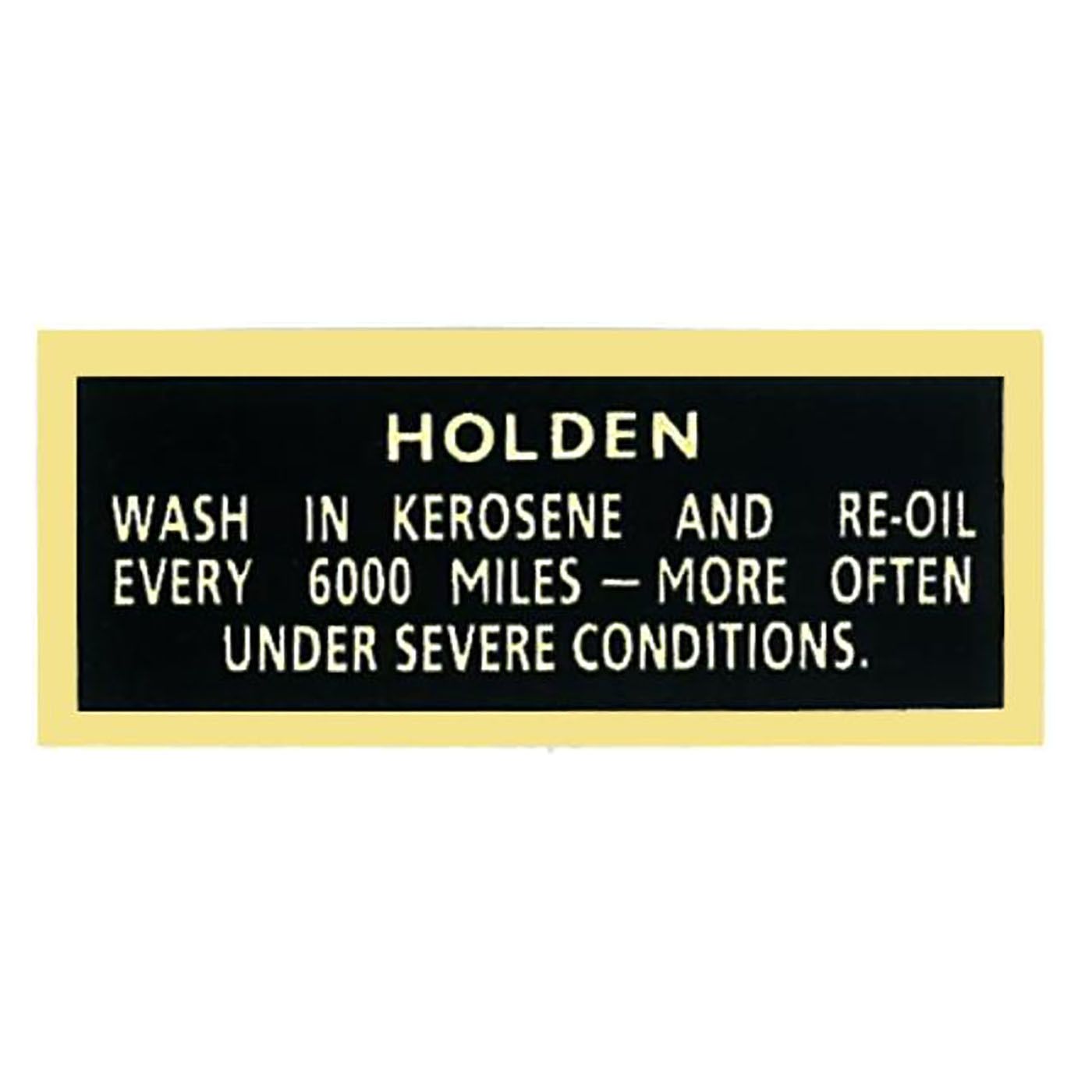 HOLDEN EH HK HT HG HQ OIL CAP DECAL