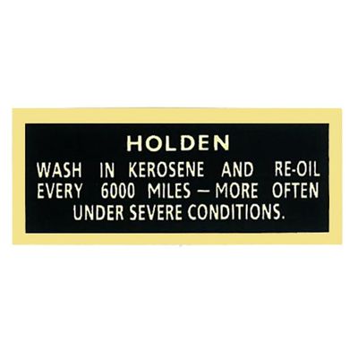 HOLDEN EH HK HT HG HQ OIL CAP DECAL