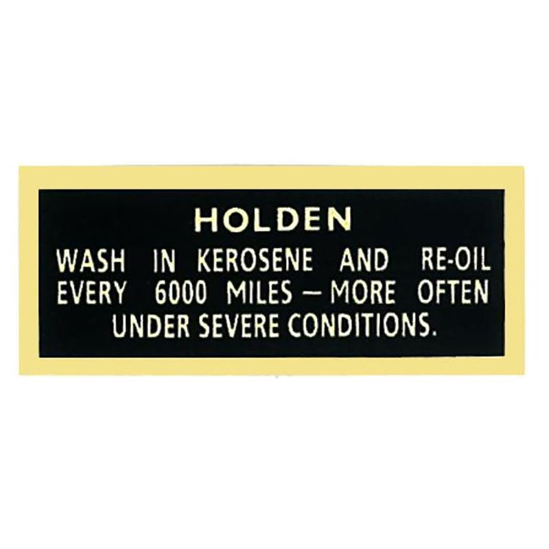HOLDEN EH HK HT HG HQ OIL CAP DECAL