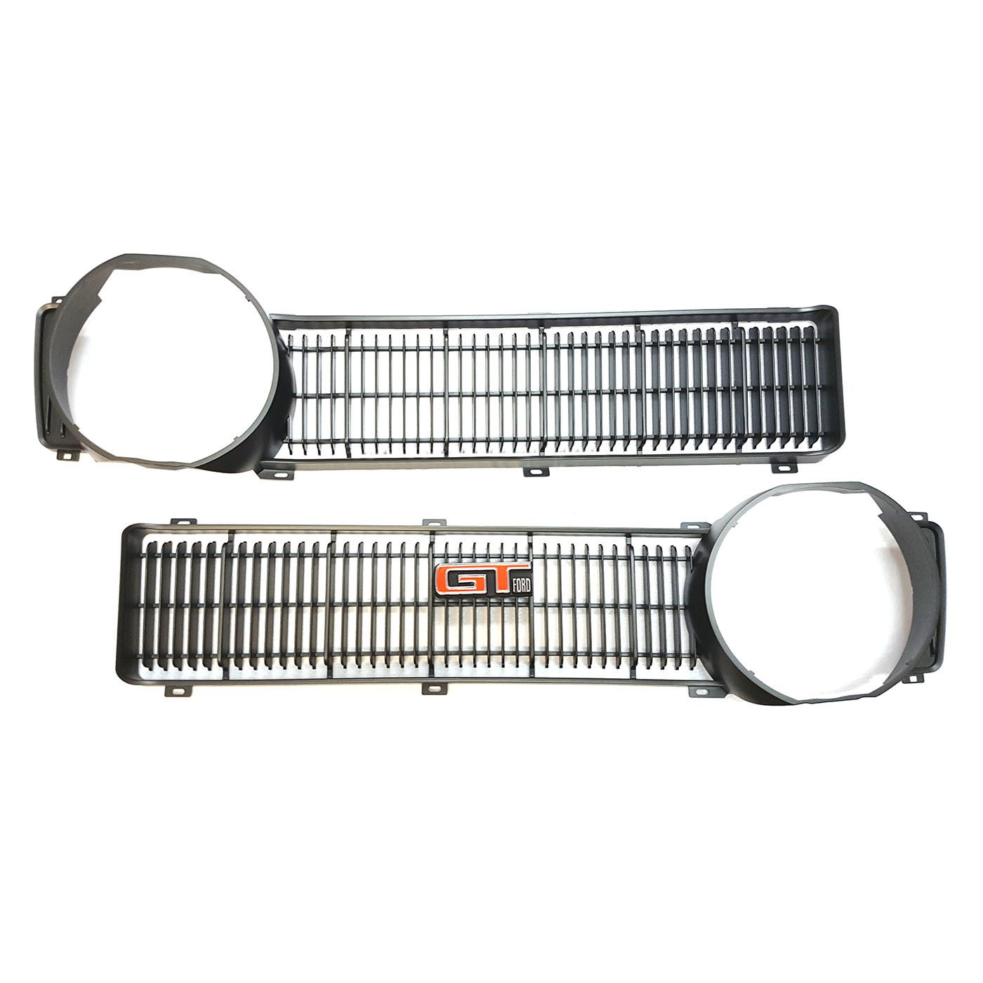 FORD XY GT ARGENT SILVER GRILLE INSERTS WITH BADGE AND CLIPS