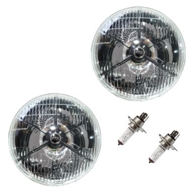 P700 Black Tripod H4 Halogen 7 Inch Headlamp Pair including Halogen Globes H4 60/55 Watt