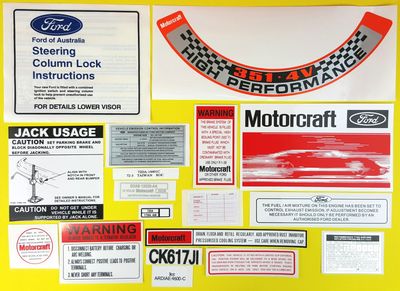 FORD XB GT ENGINE BAY DECAL KIT
