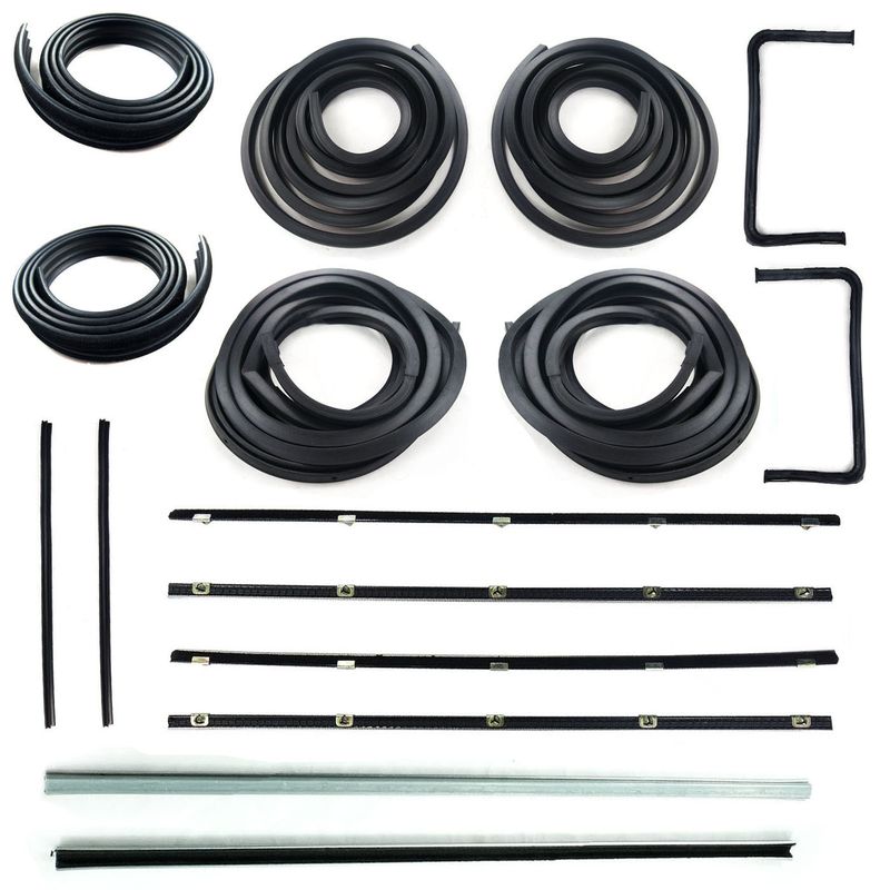 HOLDEN FB EK SEDAN/WAGON FRONT DOOR BELTS, SEALS, UPRIGHT PILLARS, 1/4 VENT & BAILEY CHANNELS SET