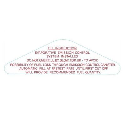 HOLDEN HQ-WB FUEL FILLER DOOR FILLING INSTRUCTIONS DECAL