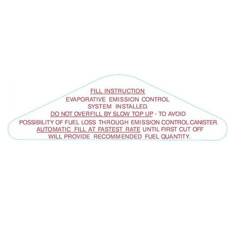 HOLDEN HQ-WB FUEL FILLER DOOR FILLING INSTRUCTIONS DECAL