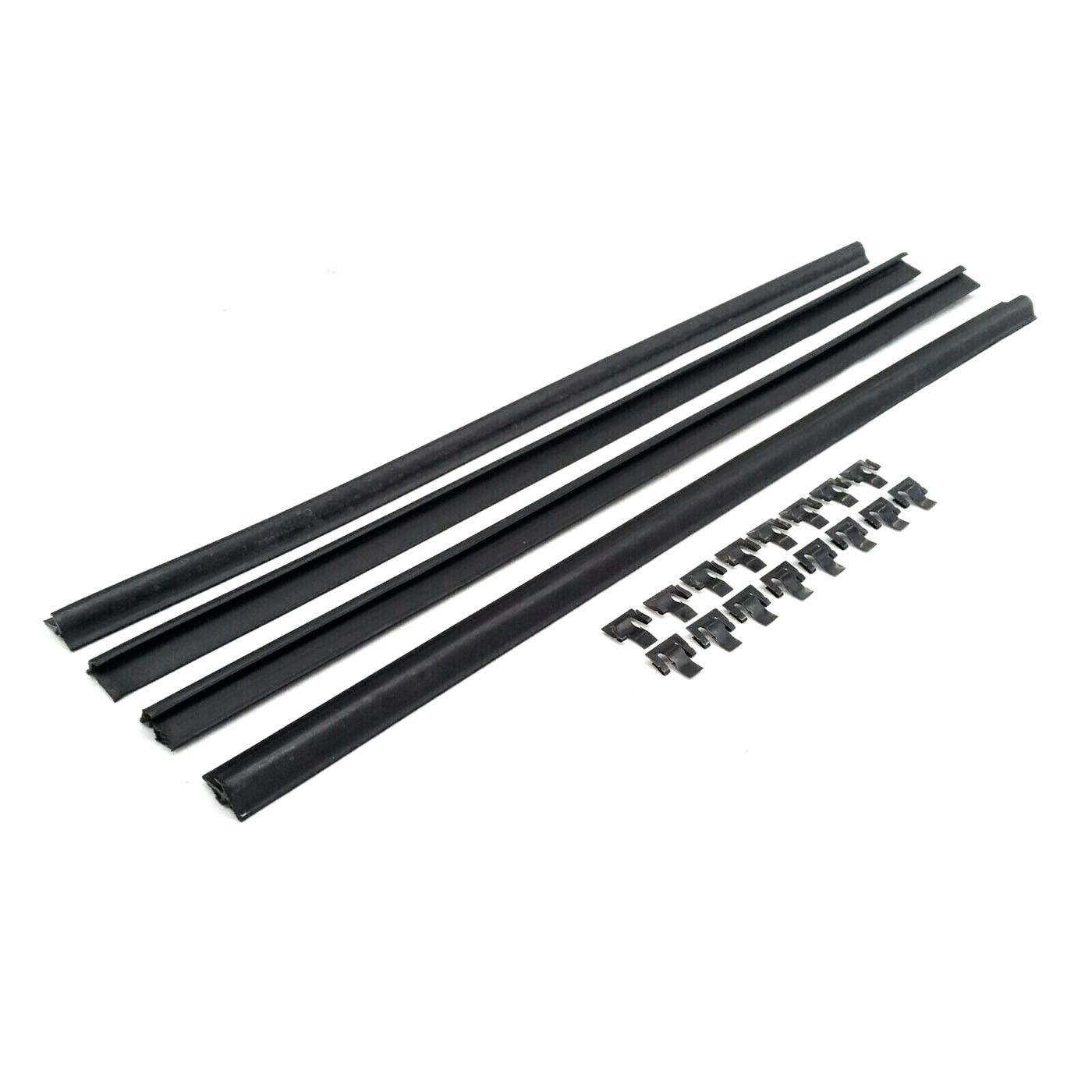 1/4 WINDOW FRONT DOOR WEATHERSTRIPS INNER & OUTER SET WITH CLIPS FOR NISSAN DATSUN 720 PICKUP