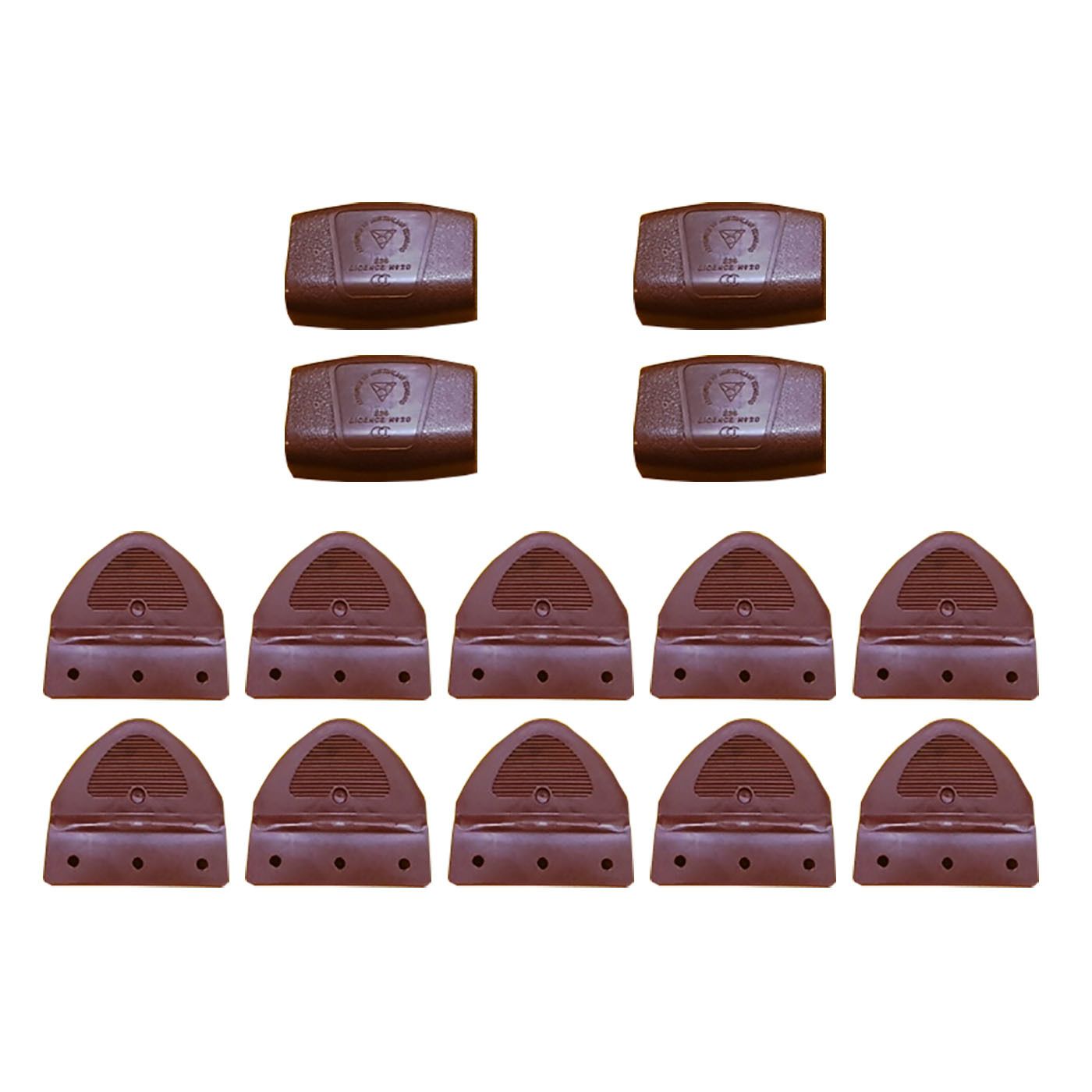 FORD XW XY SEAT BELT PLASTIC COVERS & TONGUES KIT - SADDLE