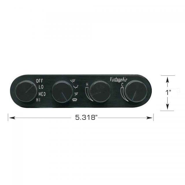 Vintage Air Gen II Streamline 4-Knob Control Panel with Black Anodized Finish