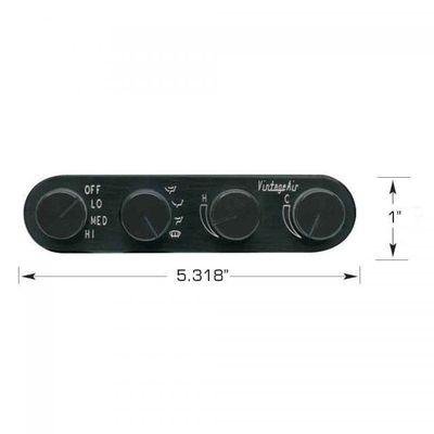 Vintage Air Gen II Streamline 4-Knob Control Panel with Black Anodized Finish
