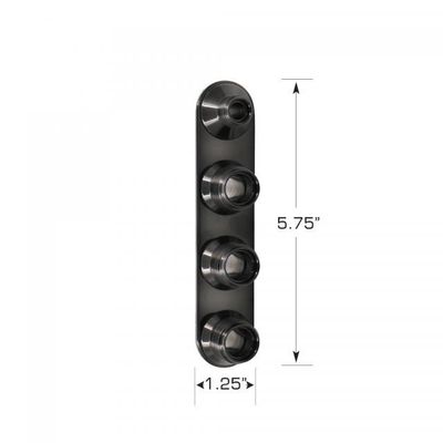 Vintage Air - Streamline Black Anodized Aluminum 4-Way In-Line Bulkhead Plate for AC and Heater 6-10 Male O-Ring
