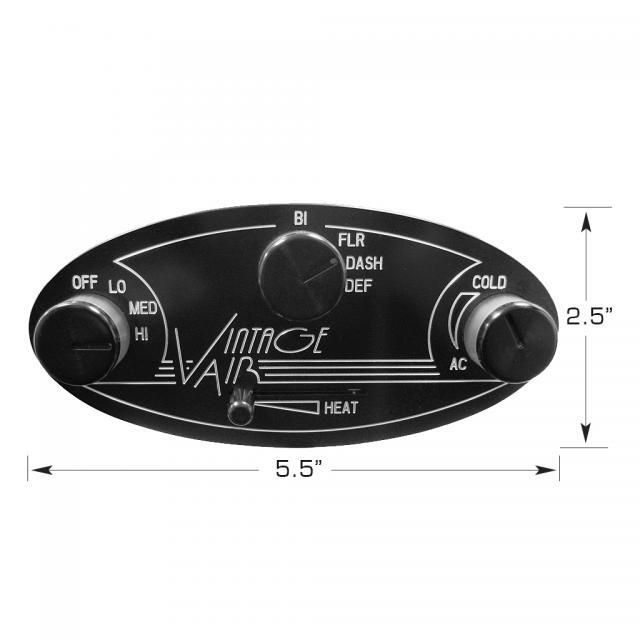 VINTAGE AIR Gen II Streamline ProLine™ Oval Control Panel with Black Anodized Finish