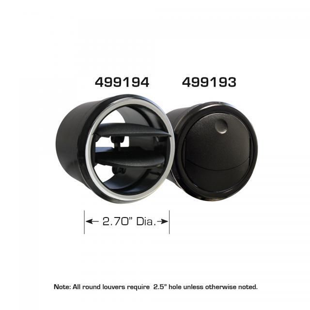 Vintage Air - Standard Adjustable Double Vane Louver for 2.5-Inch Hose Black with Chrome Bezel