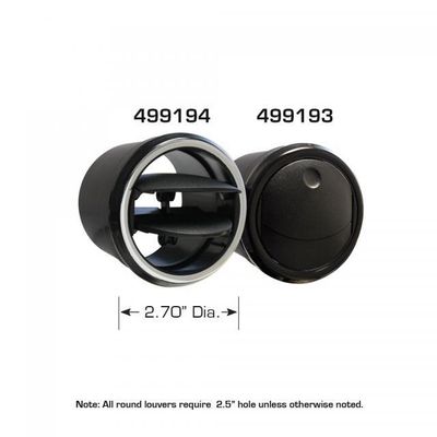 Vintage Air - Standard Adjustable Double Vane Louver for 2.5-Inch Hose Black with Chrome Bezel