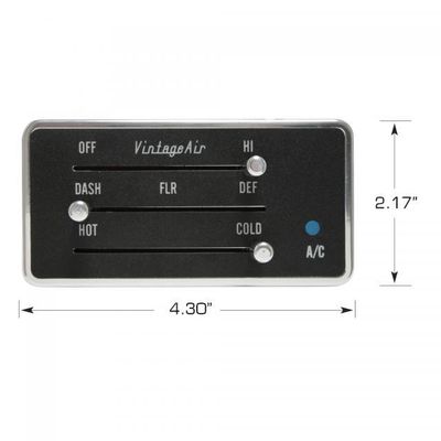 Vintage Air - 3-Lever Gen IV ProLine™ Rectangular Control Panel with Polished Bezel and Knobs
