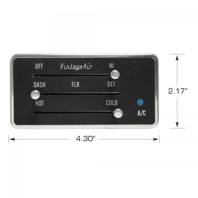 Vintage Air - 3-Lever Gen IV ProLine™ Rectangular Control Panel with Polished Bezel and Knobs